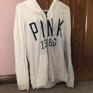 White PINK zip up